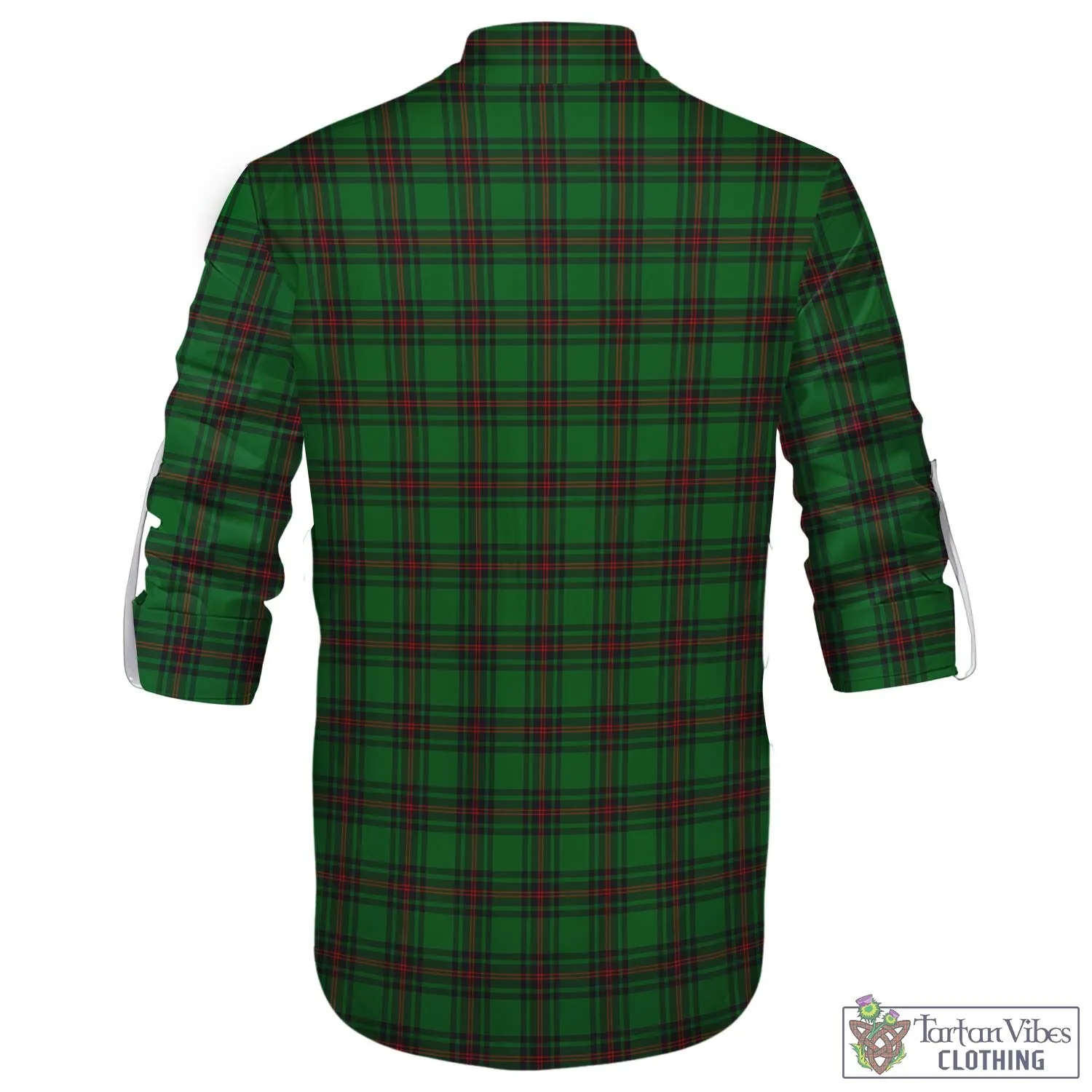 Anstruther Tartan Men's Scottish Traditional Jacobite Ghillie Kilt Shirt with Family Crest