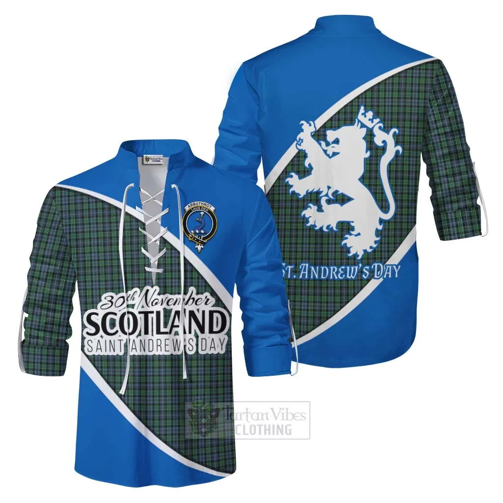 Arbuthnot Family Crest Tartan Ghillie Kilt Shirt Celebrate Saint Andrew's Day in Style
