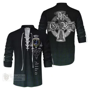Arbuthnot Tartan Ghillie Kilt Shirt Featuring Alba Gu Brath Family Crest Celtic Inspired