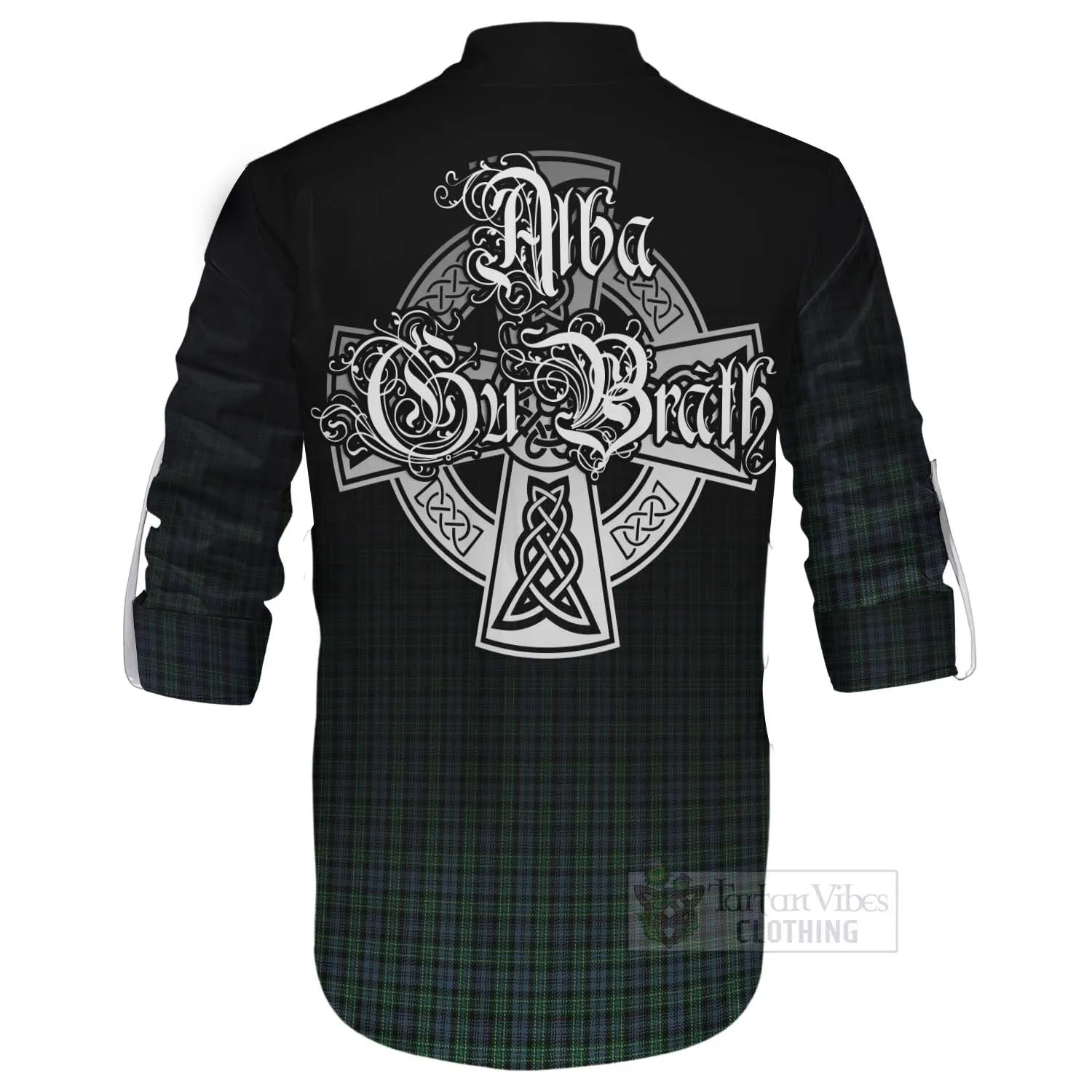 Arbuthnot Tartan Ghillie Kilt Shirt Featuring Alba Gu Brath Family Crest Celtic Inspired