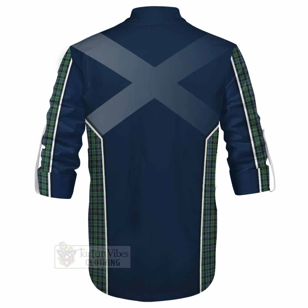 Arbuthnot Tartan Ghillie Kilt Shirt with Family Crest and Lion Rampant Vibes Sport Style