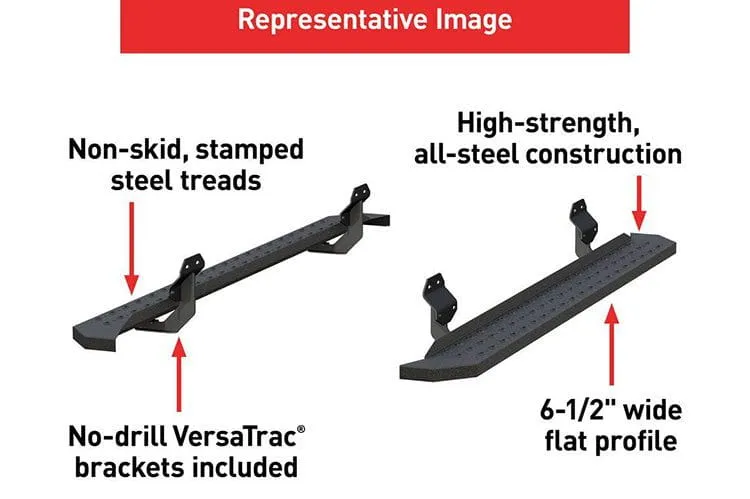 Aries 2055521 2017-2023 Ford F250/F350/F450 Super Duty RidgeStep 6 1/2" X 85" Black Steel Running Boards