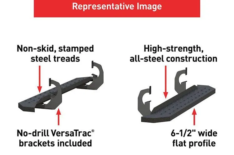 Aries 2055522 1999-2016 Ford F250/F350 Super Duty RidgeStep 6 1/2" X 53" Black Steel Running Boards