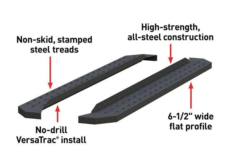 Aries C2875 1999-2018 Ford F250/F350/F450 Super Duty RidgeStep 6 1/2" X 75" Black Steel Running Boards