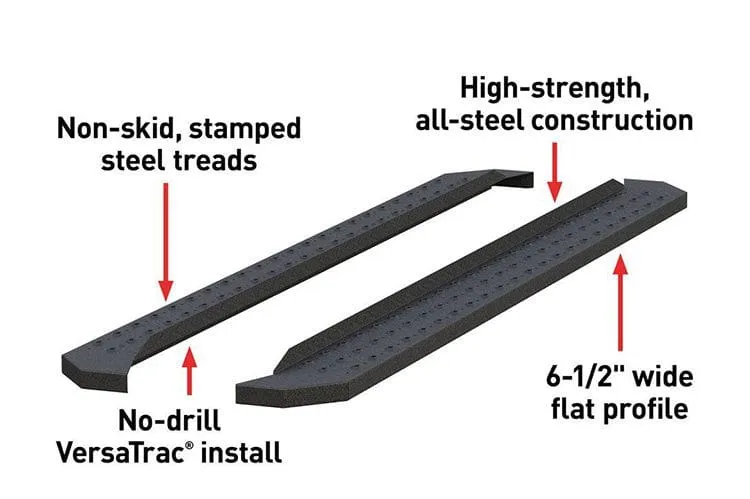 Aries C2891 1999-2019 Ford F250/F350/F450 Super Duty RidgeStep 6 1/2" X 91" Black Steel Running Boards