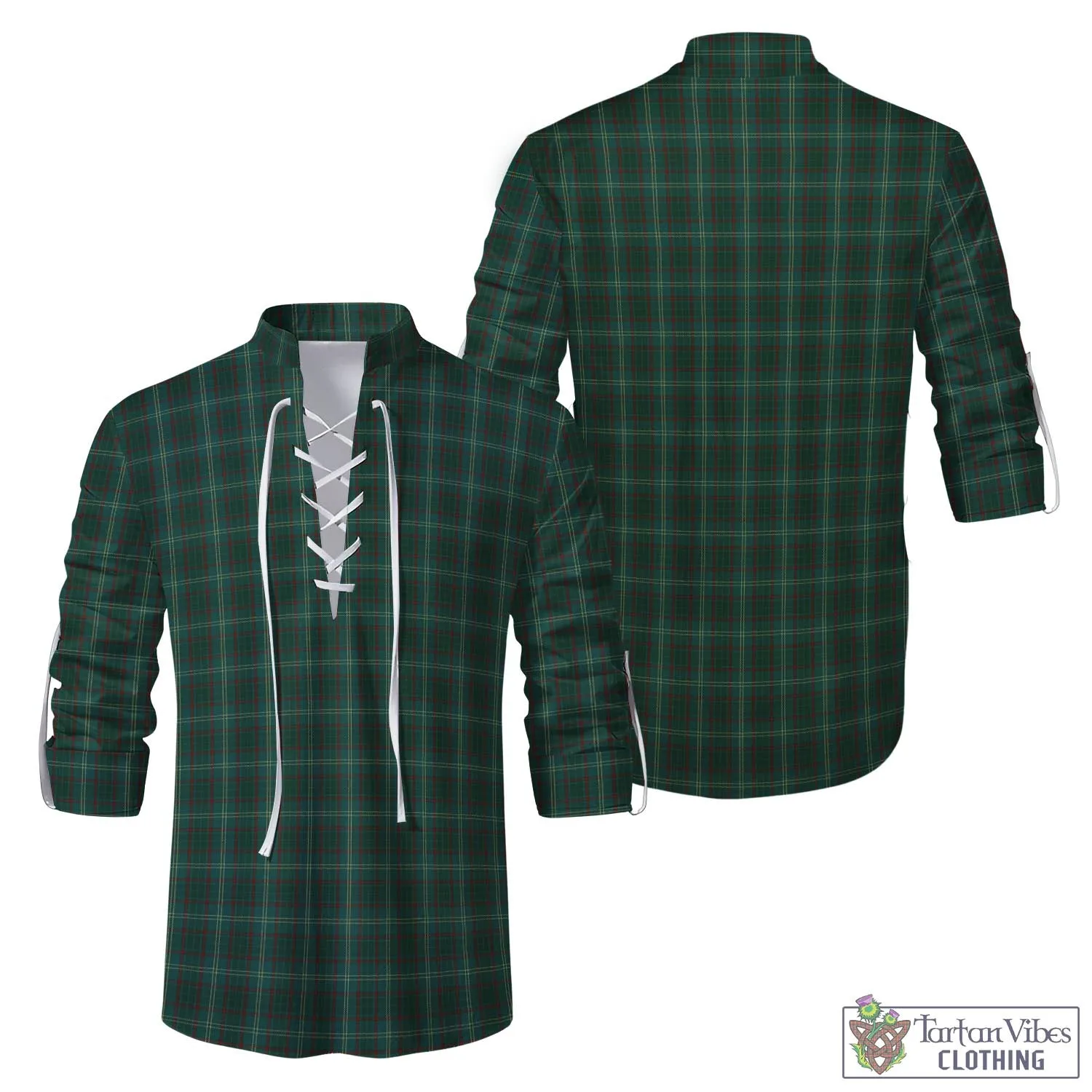 Armagh County Ireland Tartan Men's Scottish Traditional Jacobite Ghillie Kilt Shirt