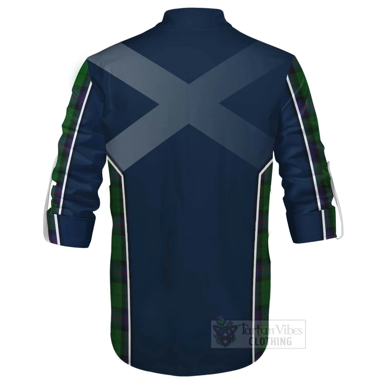 Armstrong Tartan Ghillie Kilt Shirt with Family Crest and Scottish Thistle Vibes Sport Style