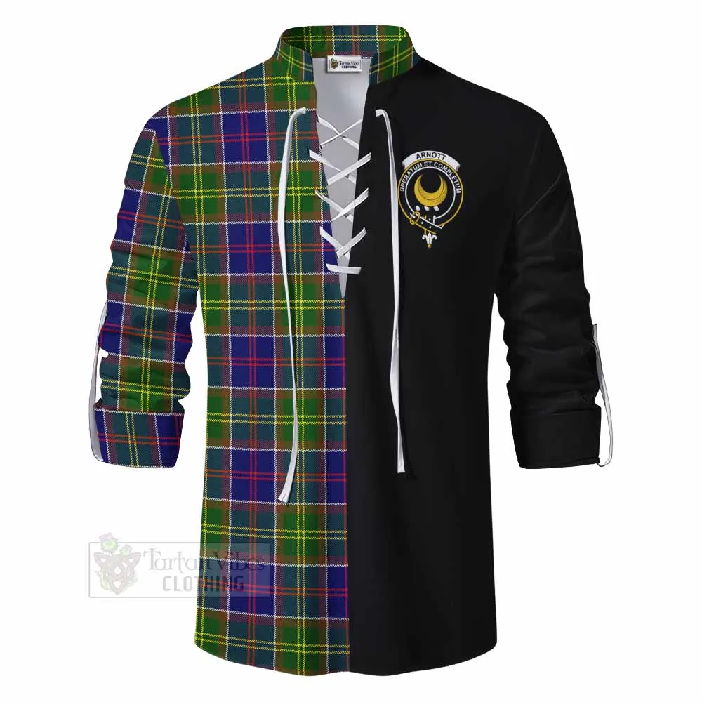 Arnott Tartan Ghillie Kilt Shirt with Family Crest and Half Of Me Style