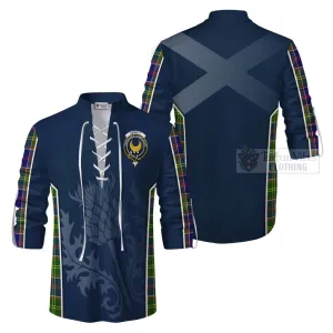 Arnott Tartan Ghillie Kilt Shirt with Family Crest and Scottish Thistle Vibes Sport Style