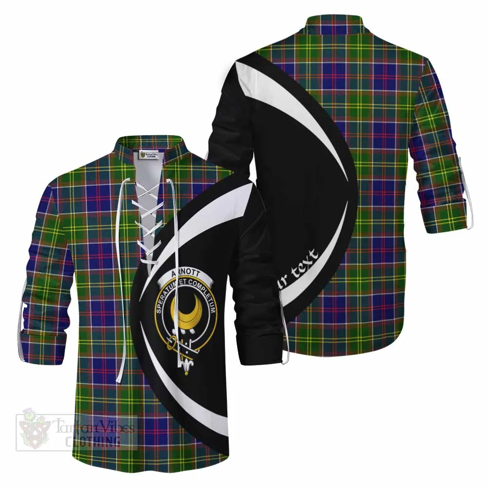 Arnott Tartan Ghillie Kilt Shirt with Family Crest Circle Style