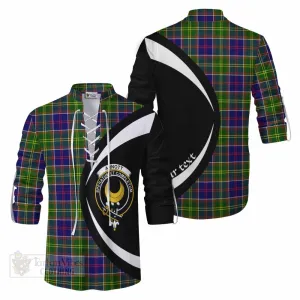 Arnott Tartan Ghillie Kilt Shirt with Family Crest Circle Style