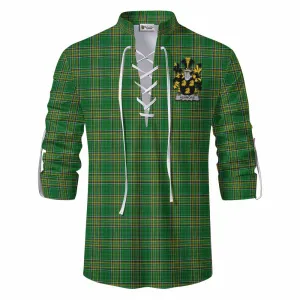 Ashmore Irish Clan Tartan Ghillie Kilt Shirt with Coat of Arms