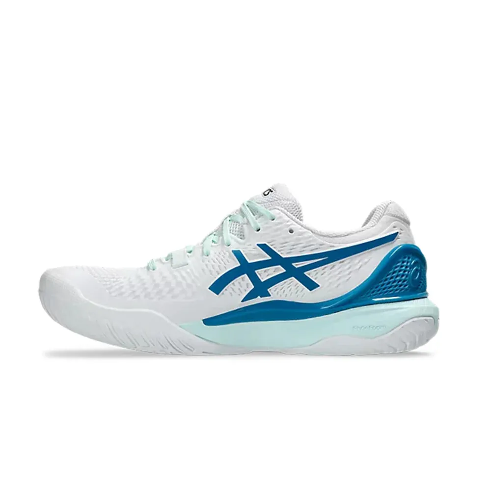 ASICS GEL-RESOLUTION 9 WOMEN'S (WHITE/TEAL BLUE)