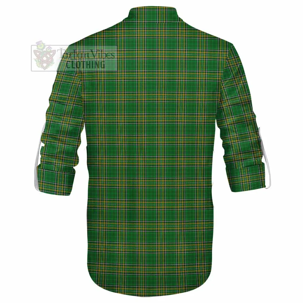 Bagley Irish Clan Tartan Ghillie Kilt Shirt with Coat of Arms