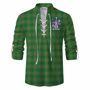 Bagwell Irish Clan Tartan Ghillie Kilt Shirt with Coat of Arms