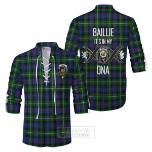 Baillie (Bailey) Tartan Ghillie Kilt Shirt with Family Crest DNA In Me Style