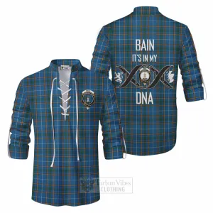 Bain Tartan Ghillie Kilt Shirt with Family Crest DNA In Me Style