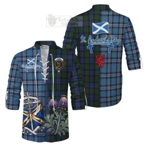 Baird Tartan Ghillie Kilt Shirt Happy St. Andrew's Day Half Tartan Style