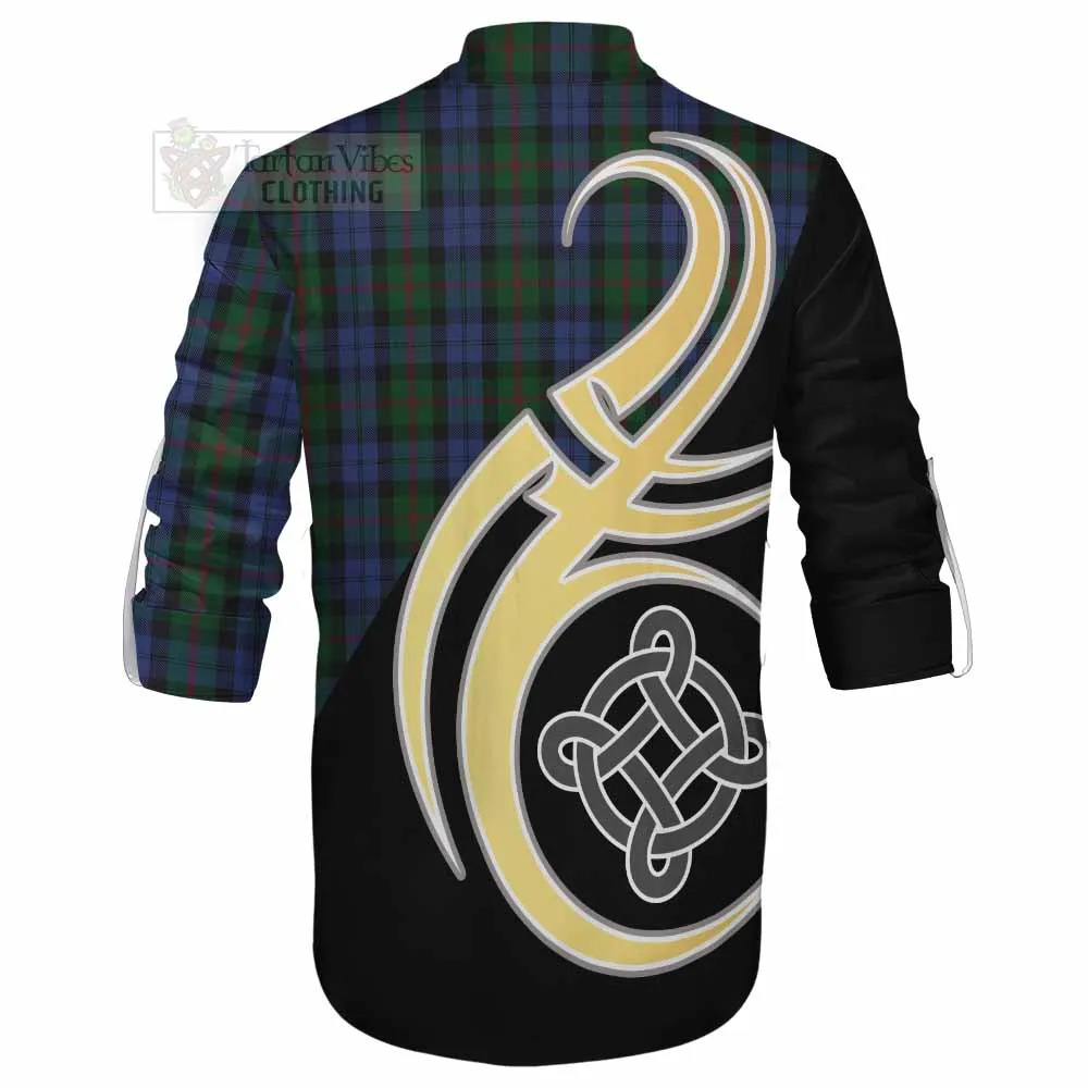 Baird Tartan Ghillie Kilt Shirt with Family Crest and Celtic Symbol Style