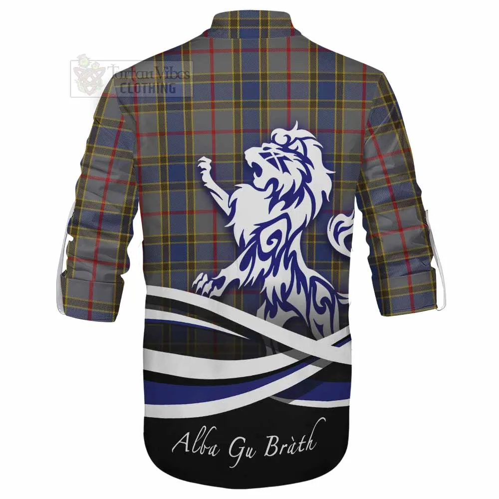 Balfour Tartan Ghillie Kilt Shirt with Alba Gu Brath Regal Lion Emblem