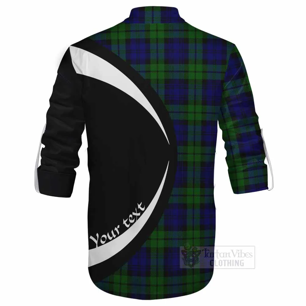Bannatyne Tartan Ghillie Kilt Shirt with Family Crest Circle Style