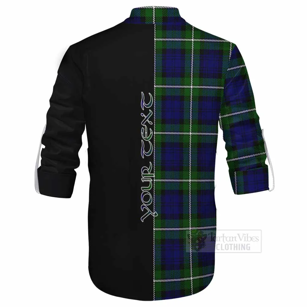 Bannerman Tartan Ghillie Kilt Shirt with Family Crest and Half Of Me Style