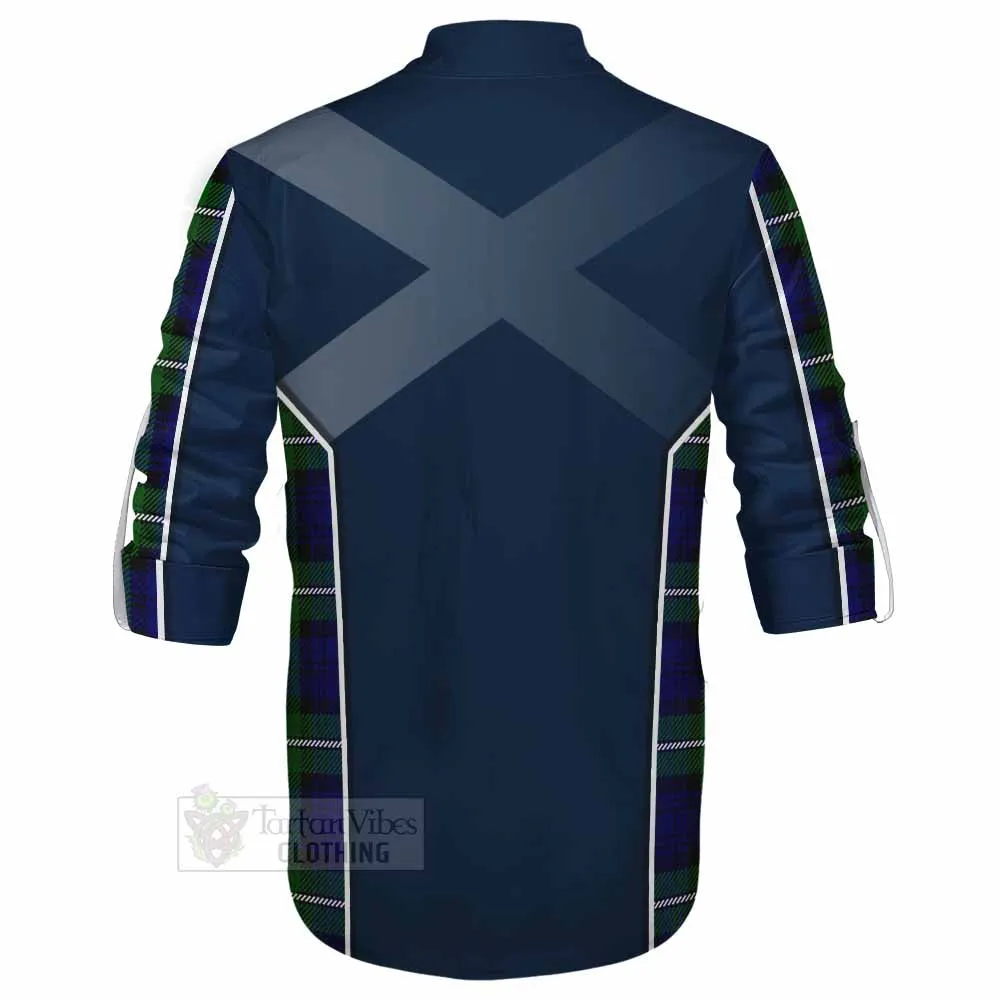 Bannerman Tartan Ghillie Kilt Shirt with Family Crest and Lion Rampant Vibes Sport Style