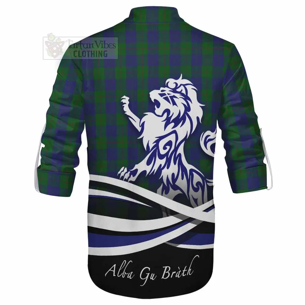 Barclay Tartan Ghillie Kilt Shirt with Alba Gu Brath Regal Lion Emblem