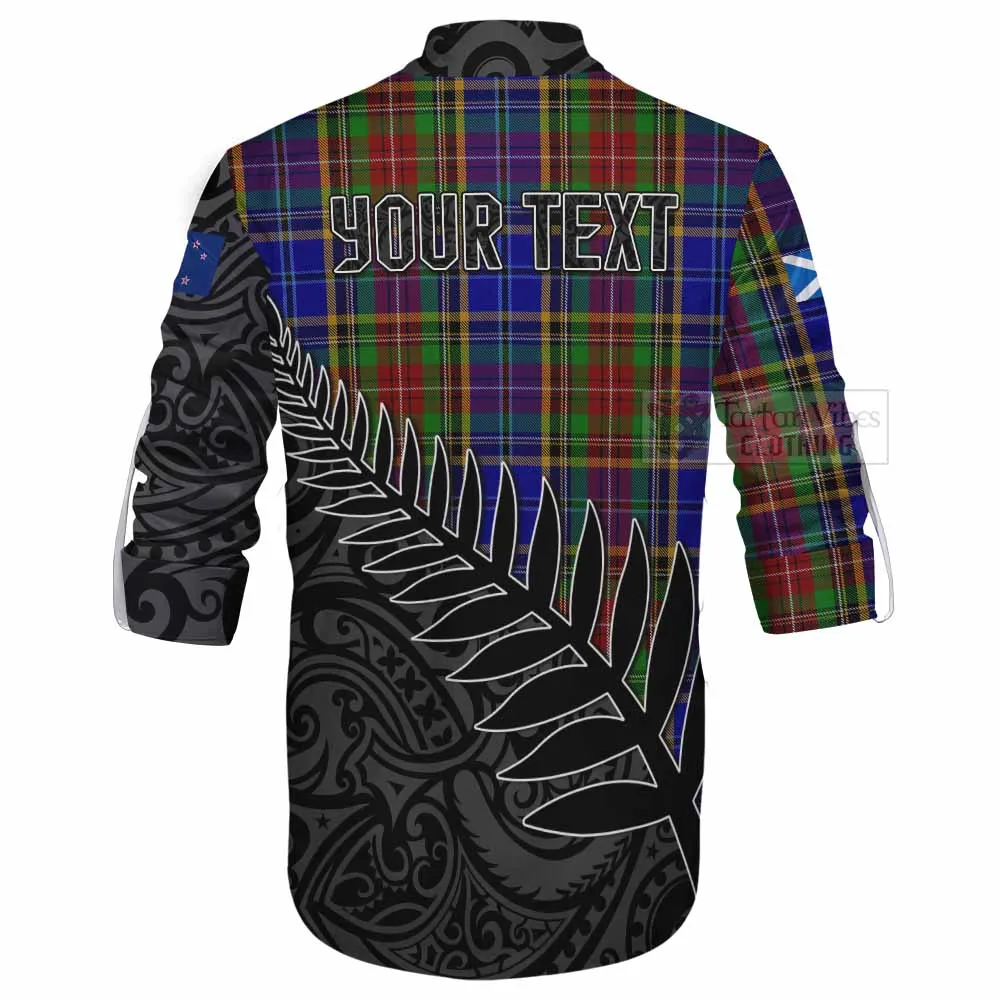 Beattie (Beatty) Crest Tartan Ghillie Kilt Shirt with New Zealand Silver Fern Half Style