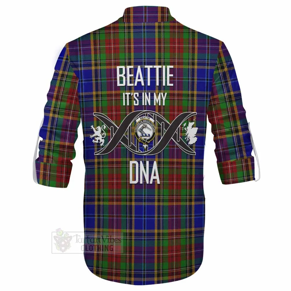 Beattie (Beatty) Tartan Ghillie Kilt Shirt with Family Crest DNA In Me Style