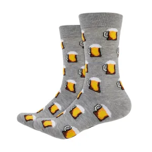 Beer Stein Printed Crew Length Socks