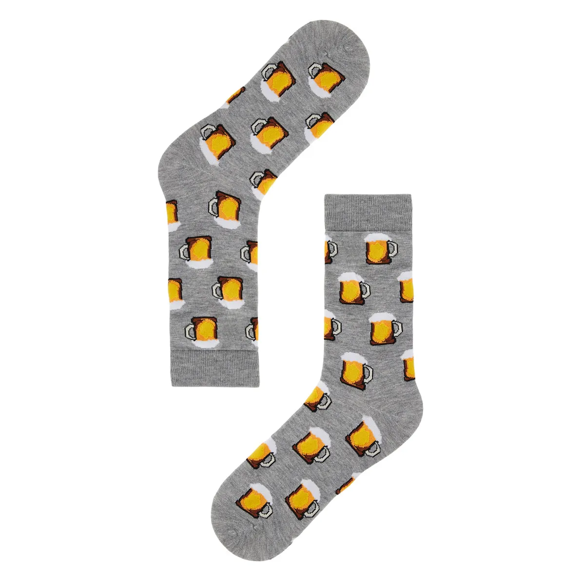 Beer Stein Printed Crew Length Socks