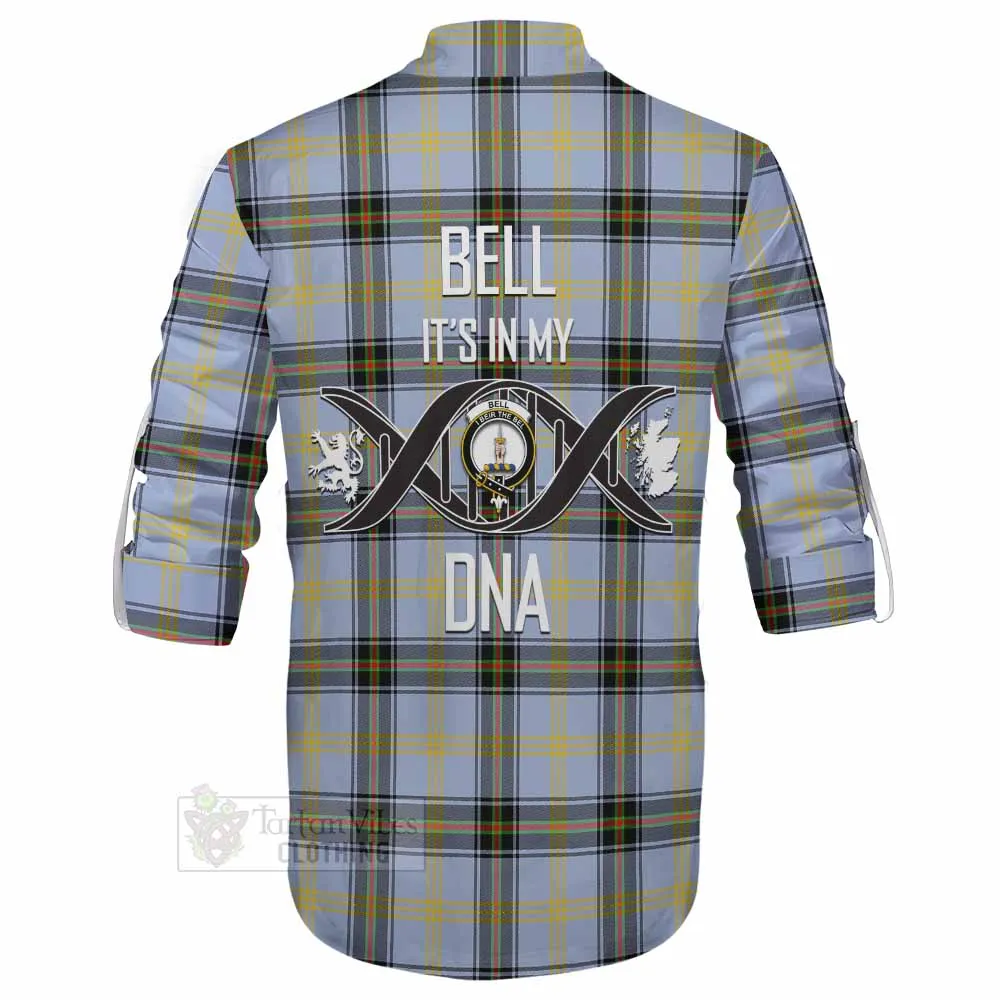 Bell Tartan Ghillie Kilt Shirt with Family Crest DNA In Me Style