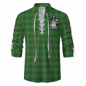 Bellingham Irish Clan Tartan Ghillie Kilt Shirt with Coat of Arms