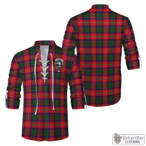 Belshes Tartan Men's Scottish Traditional Jacobite Ghillie Kilt Shirt with Family Crest