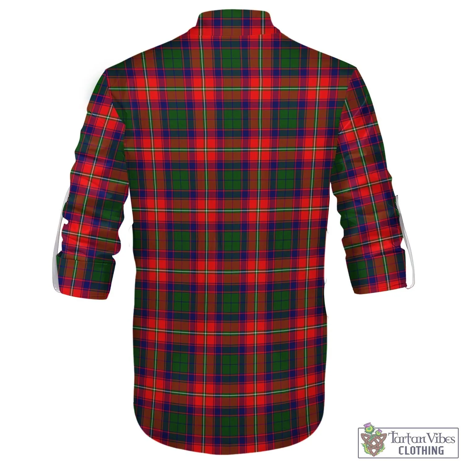 Belshes Tartan Men's Scottish Traditional Jacobite Ghillie Kilt Shirt with Family Crest