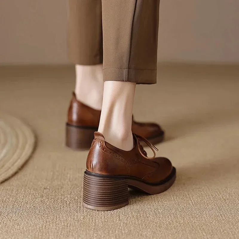Bessia Dandy Vintage Oxford Platform Loafers