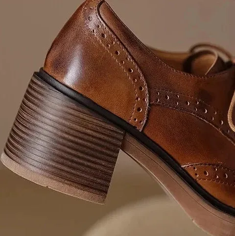 Bessia Dandy Vintage Oxford Platform Loafers