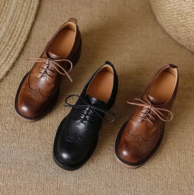 Bessia Dandy Vintage Oxford Platform Loafers