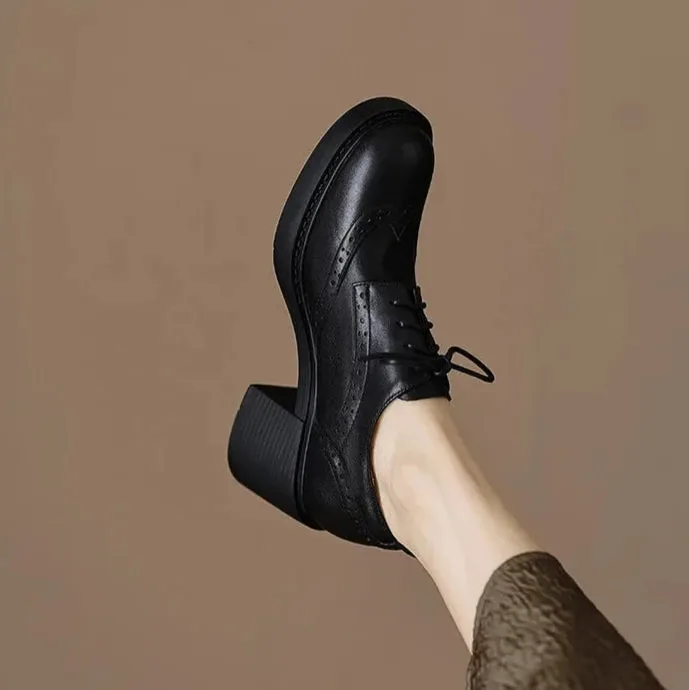 Bessia Dandy Vintage Oxford Platform Loafers