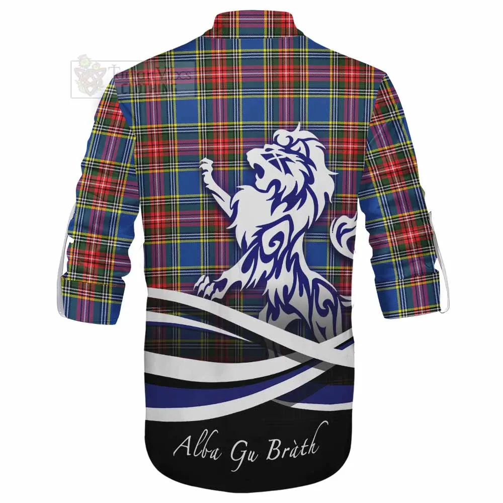 Bethune Tartan Ghillie Kilt Shirt with Alba Gu Brath Regal Lion Emblem