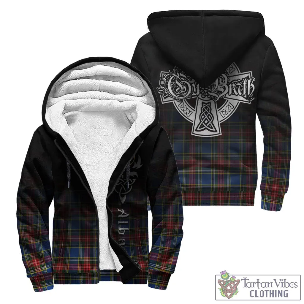 Bethune Tartan Sherpa Hoodie Featuring Alba Gu Brath Family Crest Celtic Inspired