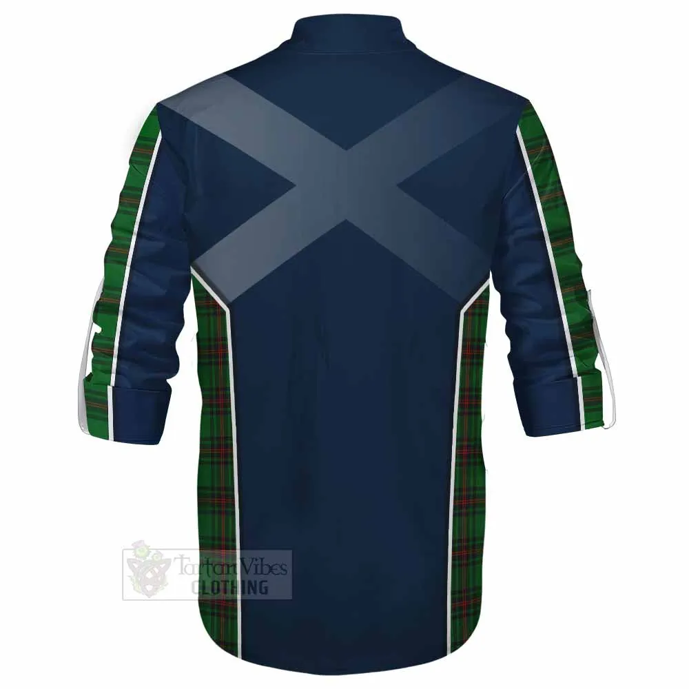 Beveridge Tartan Ghillie Kilt Shirt with Family Crest and Lion Rampant Vibes Sport Style