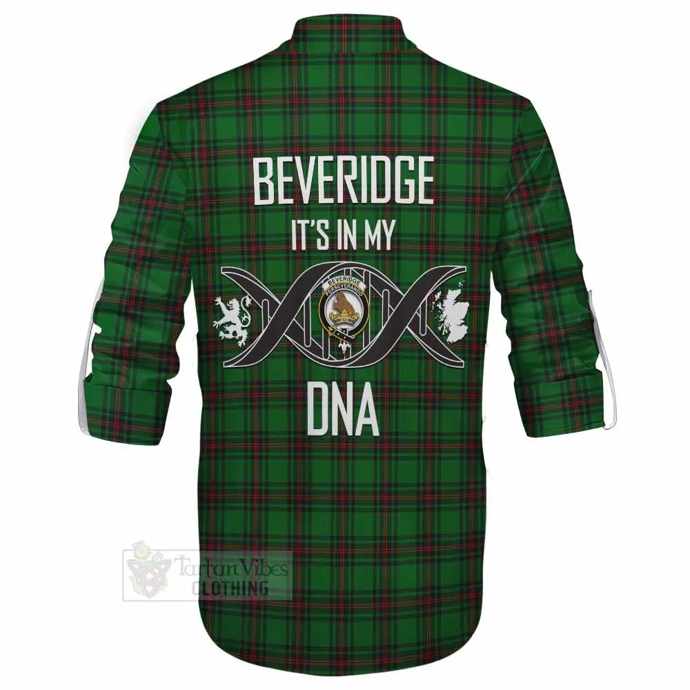 Beveridge Tartan Ghillie Kilt Shirt with Family Crest DNA In Me Style