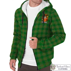 Bindon Irish Clan Tartan Sherpa Hoodie with Coat of Arms