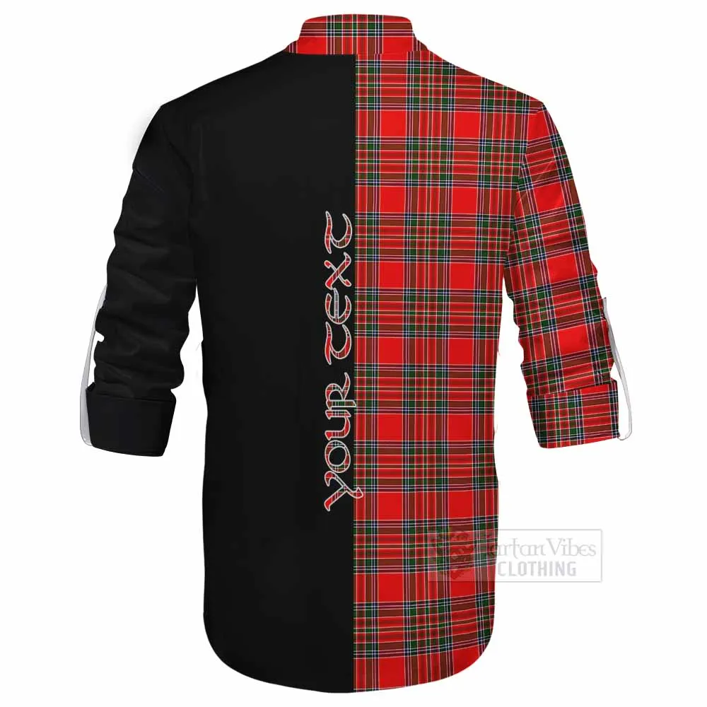 Binning Tartan Ghillie Kilt Shirt with Family Crest and Half Of Me Style