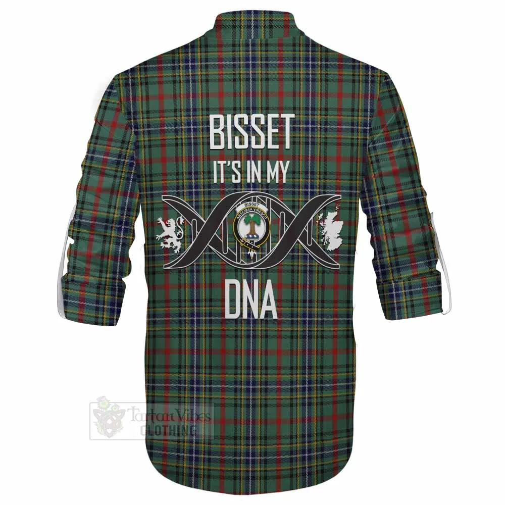Bisset Tartan Ghillie Kilt Shirt with Family Crest DNA In Me Style