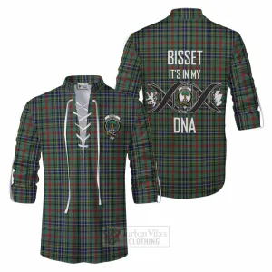 Bisset Tartan Ghillie Kilt Shirt with Family Crest DNA In Me Style