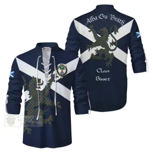 Bisset Tartan Lion Rampant Ghillie Kilt Shirt Proudly Display Your Heritage with Alba Gu Brath and Clan Name
