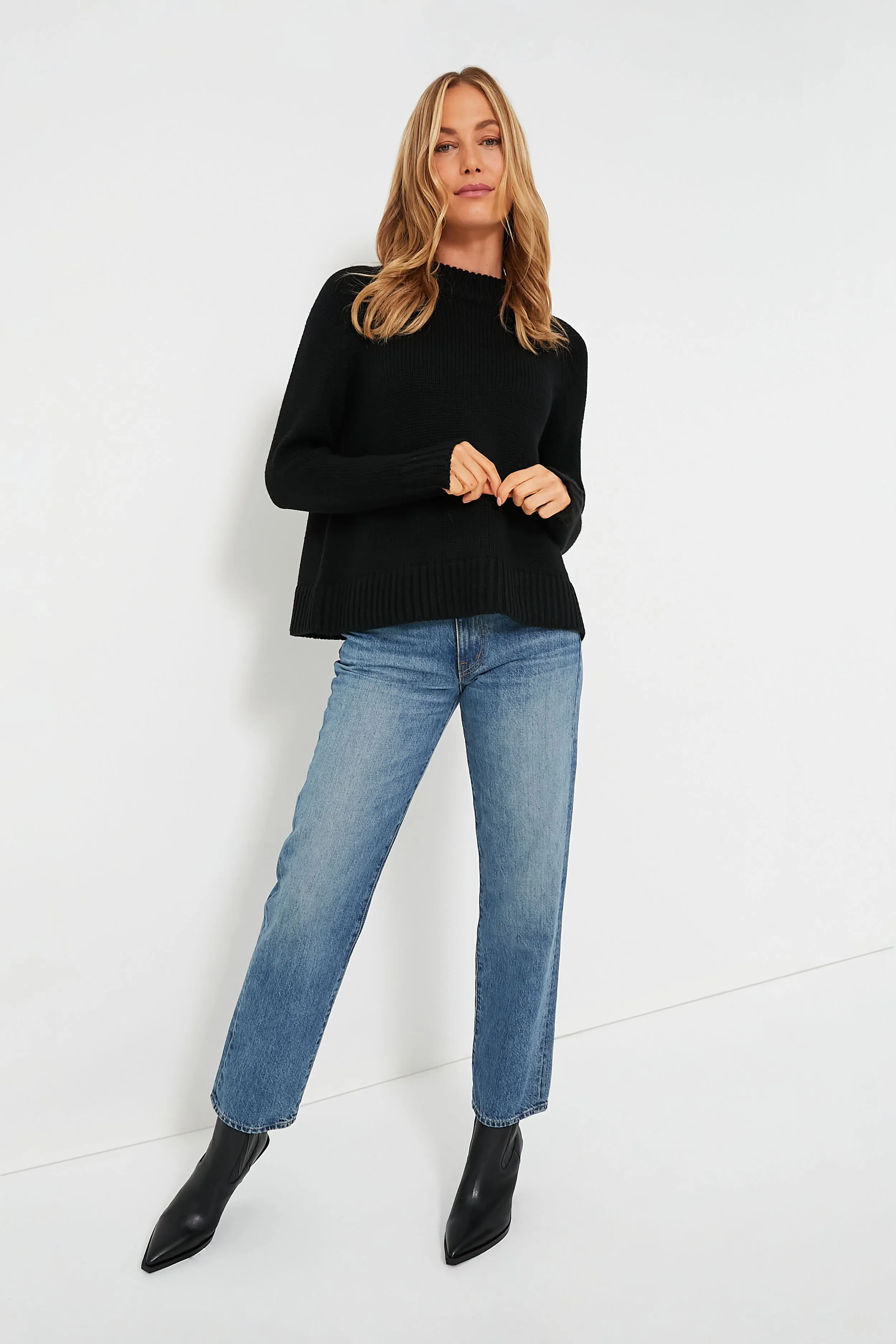 Black Leather Mandey Booties